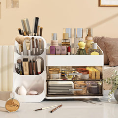 Booklov Organisateur maquillage avec compartiments spacieux pour garder vos produits bien organisés.