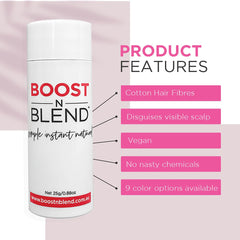 Boost N Blend: couleur-match-cheveux, teinte naturelle pour un rendu discret.