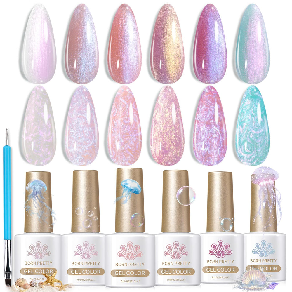 Vernis gel Born Pretty Aurora irisé avec paillettes pour ongles brillants