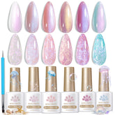 Vernis gel Born Pretty Aurora irisé avec paillettes pour ongles brillants