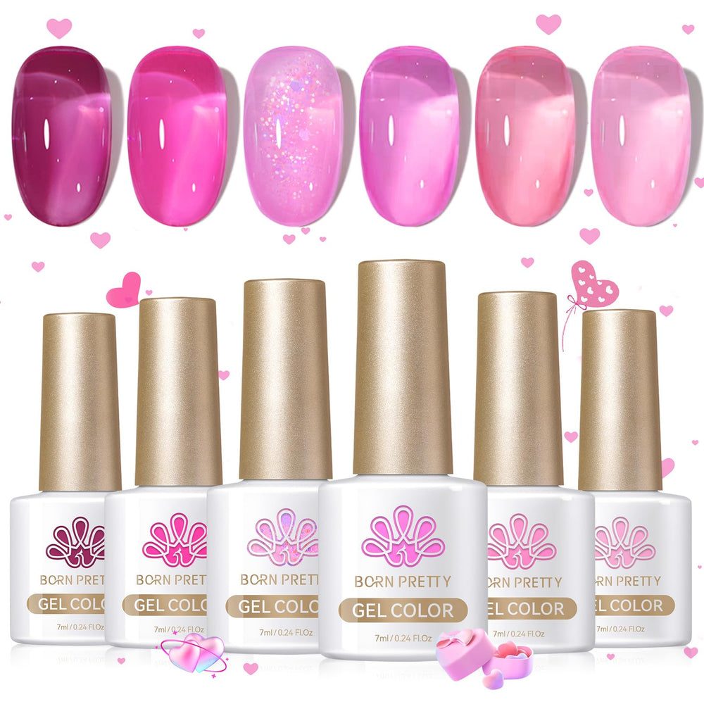 Born Pretty Jelly Pink : bouteille Vernis Gel translucide, effet clair et élégant.