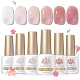 Born Pretty Gel translucide nude rose, bouteilles pour manucure naturelle et lumineuse.