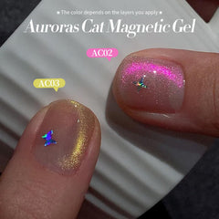 Born Pretty Cat Magnetic Eye Gel Nail Polish in Aurora Mermaid Pink for vibrant glow.