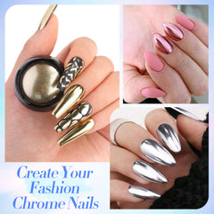 Born Pretty effet vagues eau sur ongles chrome pour un style fluide.
