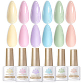 Vernis gel pastel Born Pretty, coffret coloré idéal pour un look printanier durable.