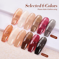 Vernis jelly Born Pretty nude milky transparent pour un look naturel et discret.