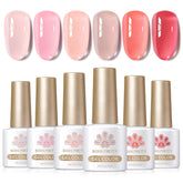 Born Pretty, flacon gel rosé translucide pour une manucure durable et lumineuse.