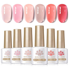Born Pretty, flacon gel rosé translucide pour une manucure durable et lumineuse.