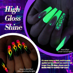 Vernis gel néon jaune fluo Born Pretty pour un look estival.