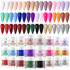 Born Pretty Poudre Acrylique 24 couleurs coffret pratique pour ongles créatifs et durables