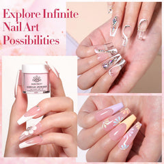 Marque Born Pretty, poudre acrylique rose pour un effet élégant.