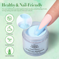 Poudre verte menthe Born Pretty pour des ongles frais et modernes