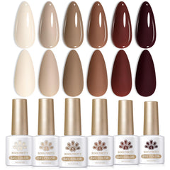 Born Pretty vernis gel 6 teintes nude brun pour salon à domicile