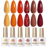 Born Pretty vernis gel citrouille caramel orange, couleur chaude et durable pour un effet automnal.