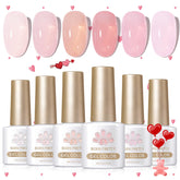 Born Pretty Jelly Pink Nude, vernis gel translucide sur bouteilles de 7 ml pour effet verre sur ongles