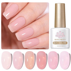 Born Pretty Jelly Pink Nude, rendu translucide élégant et lumineux sur ongles
