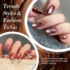 Teinte Bordeaux du vernis gel magnétique Born Pretty Cat sur ongles