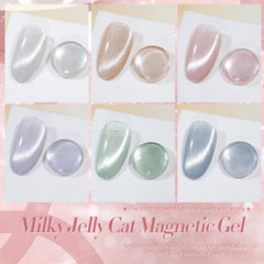 Vernis gel magnétique Born Pretty chat vert pastel pour style frais.