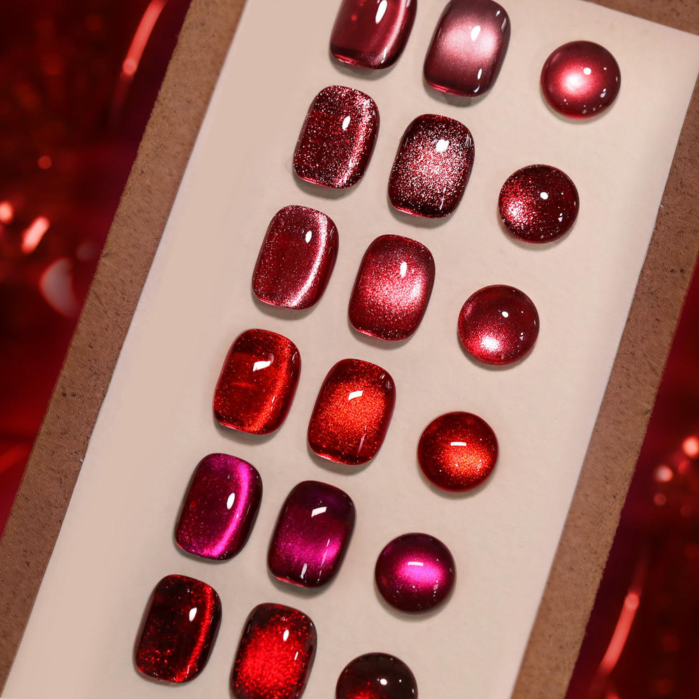 Born Pretty vernis gel magnetique oeil-chat rouge brillant – effet festif.