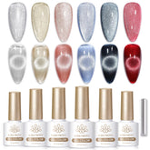 Vernis gel magnétique chat Born Pretty rouge avec effet holographique captivant
