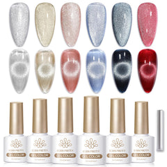 Vernis gel magnétique chat Born Pretty rouge avec effet holographique captivant