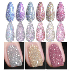 Vernis gel Born Pretty avec paillettes or, look festif et longue tenue.