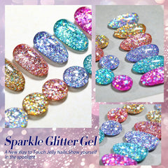 Born Pretty Glitter Gel Rose — fini délicat et lumineux pour le quotidien.