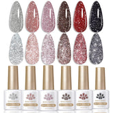 Vernis gel Born Pretty réfléchissant rouge avec paillettes pour un look glamour