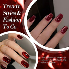 Born Pretty vernis gel rouge cerise scintillant – look glamour durable.