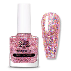 Vernis Born Pretty holographique rose-or sur bouteille, brillance captivante
