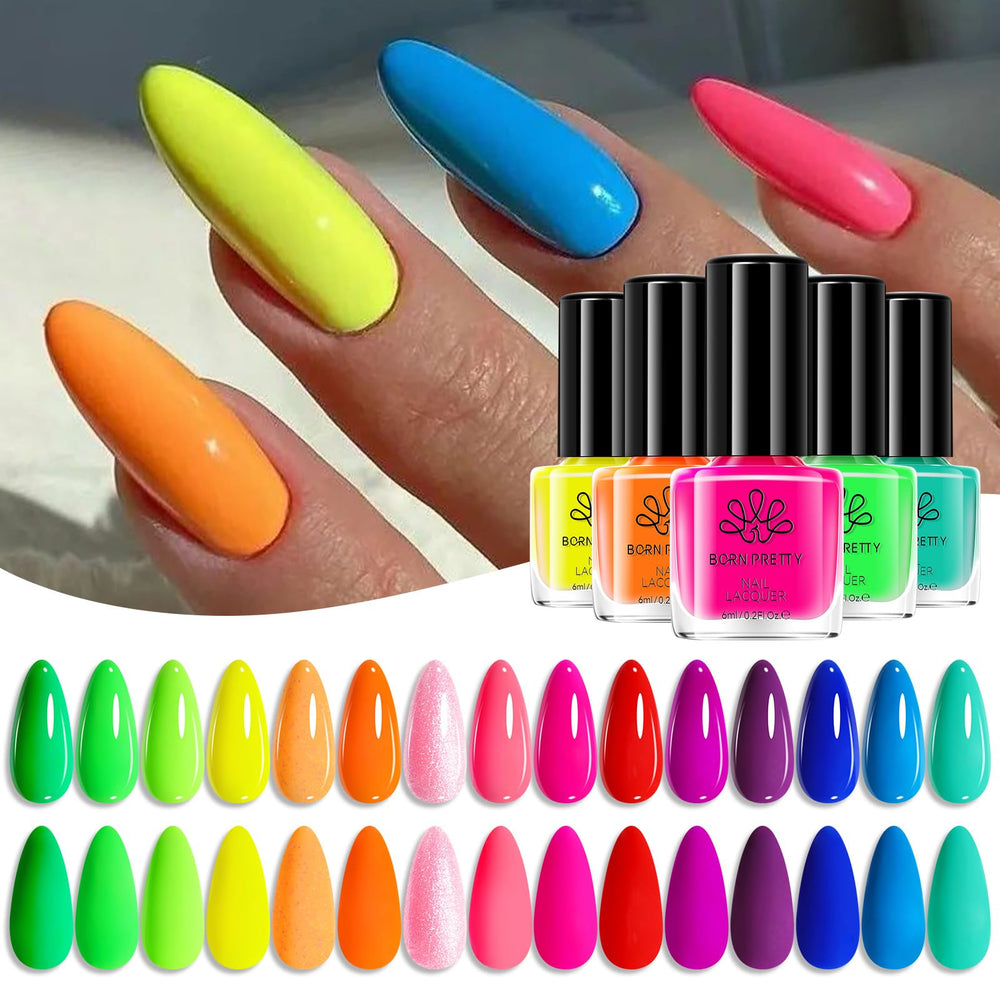 Vernis néon Born Pretty – ensemble 15 couleurs pour des looks vibrants et tendance