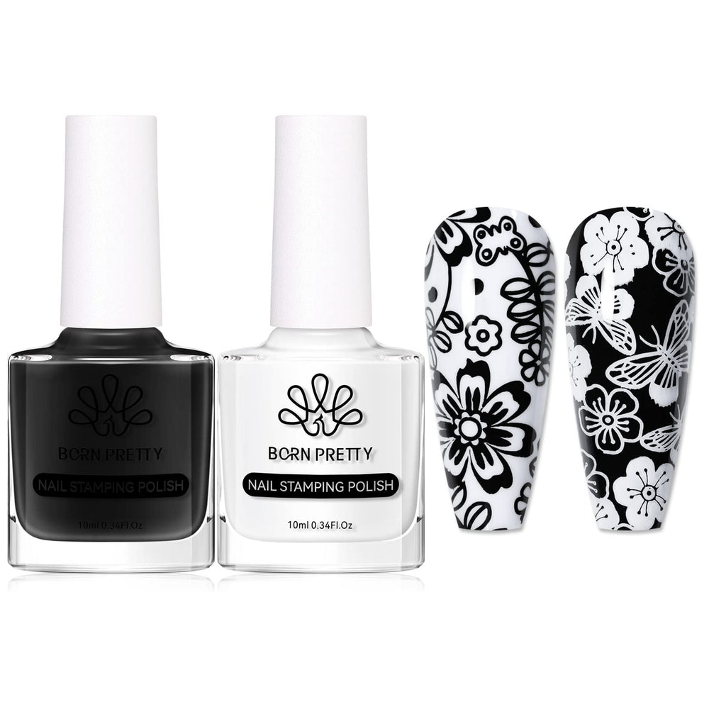 Born Pretty vernis stamping blanc pour motifs nets sur ongles.