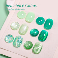 Vernis gel vert paillettes holographiques Born Pretty scintillant