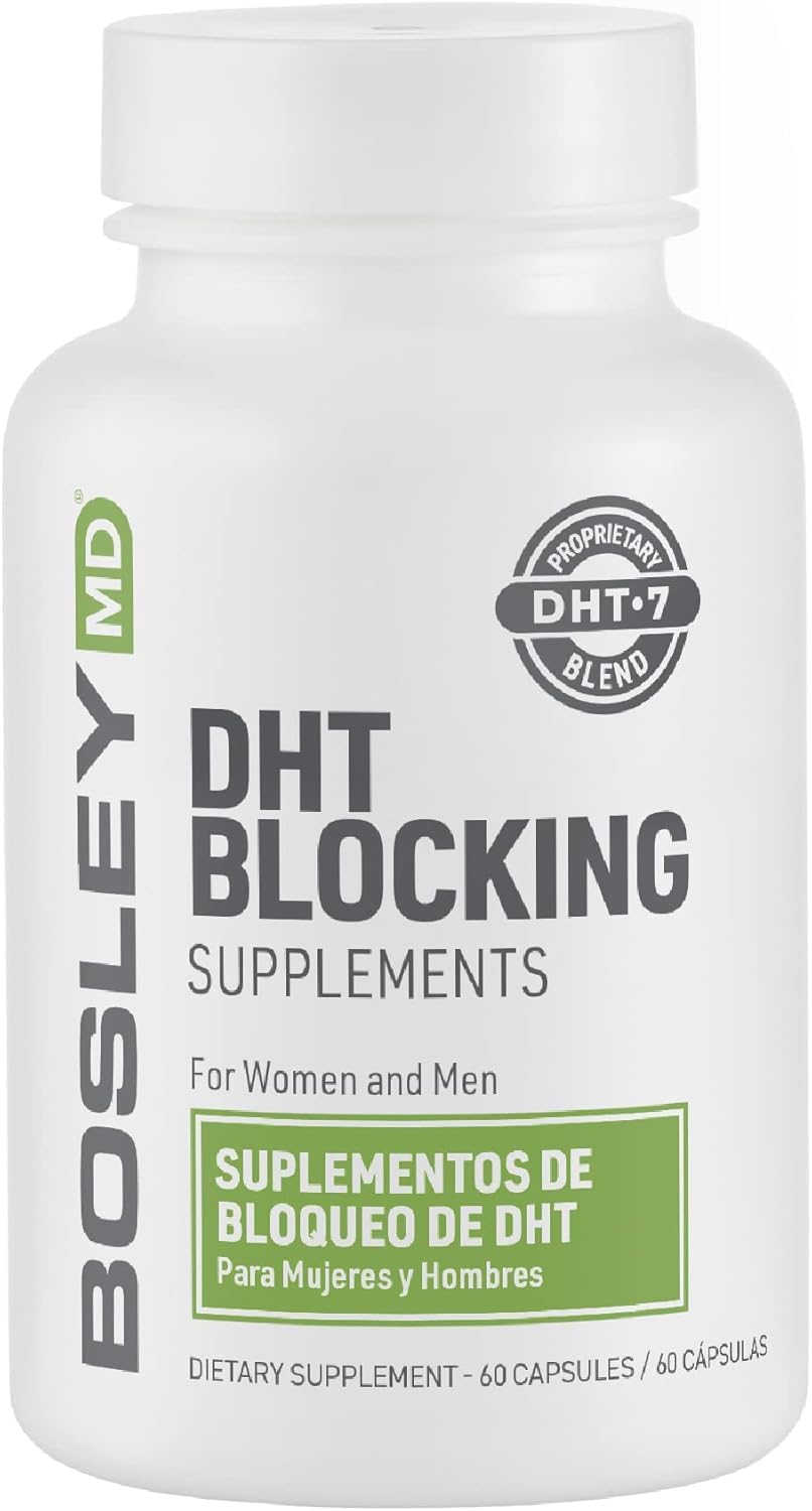 BosleyMD DHT7: bouteille de capsules, soutien potentiel cheveux plus épais et fournis.