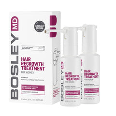 BosleyMD Minoxidil femme – spray-bouteille pour une application précise.
