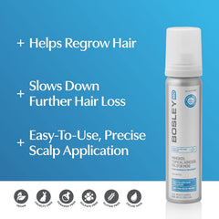 BosleyMD Minoxidil Mousse – bouteille facile à manipuler pour application précise