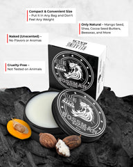 Texture crème du baume Bossman barbe sans parfum prête à être appliquée.