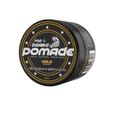 Bossman pommade-or-bouteille: flacon doré offrant une tenue durable pour cheveux et barbe.