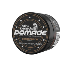 Bossman Stagecoach pomade - bouteille et etiquette visibles pour un style durable