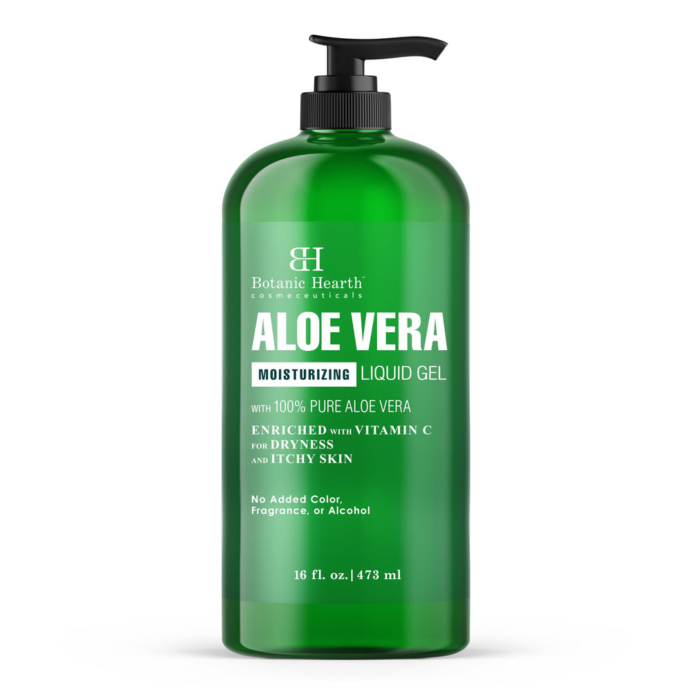 Botanic Hearth Gel Aloe Vera, bouteille 16 oz, hydratation douce pour la peau.
