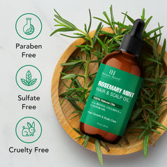 Botanic Hearth Huile Cheveux – massage du cuir chevelu pour stimulation et détente.