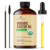 Huile de ricin Botanic Hearth – flacon avec pipette pour une application précise et rapide.