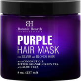 Botanic Hearth Purple Hair Mask bottle demonstrates sulfate-free formula for blonde hair.