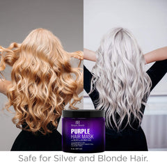 Applying Botanic Hearth Purple Hair Mask to revive dry strands.