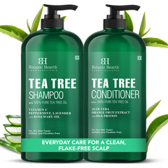 Botanic Hearth Shampoing Arbre-à-thé – bouteille pratique, purification du cuir chevelu et fraîcheur.