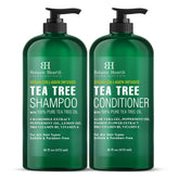 Botanic Hearth Shampoing Tea Tree en bouteille, clarifie le cuir chevelu et rafraîchit les cheveux.