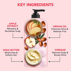 Botanic Hearth Shampooing Vinaigre de Pomme – ingrédients clés visibles favorisant le soin du cuir chevelu