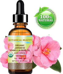 Huile Camellia Japonaise, absorption rapide pour visage et corps.