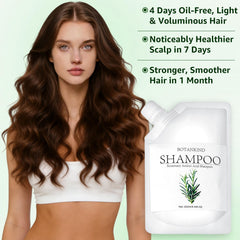 Botanikind Shampoing sans parabènes : Emballage clair et formule naturelle respectueuse.