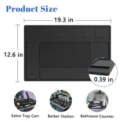 Botyboty Mat-Barbier montre les emplacements-outils pour un rangement rapide et efficace.